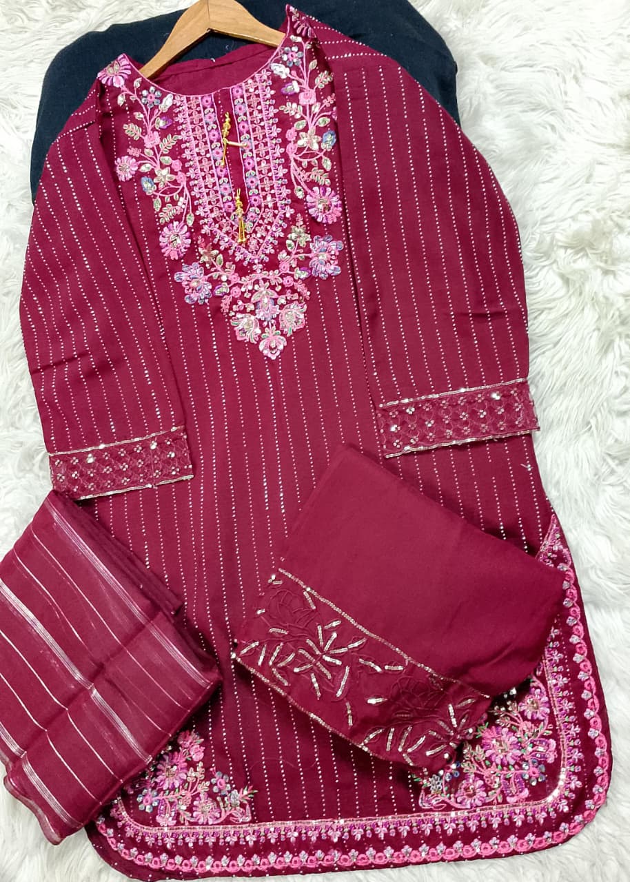 3 PIECE - EMBROIDERED LAWN SUIT