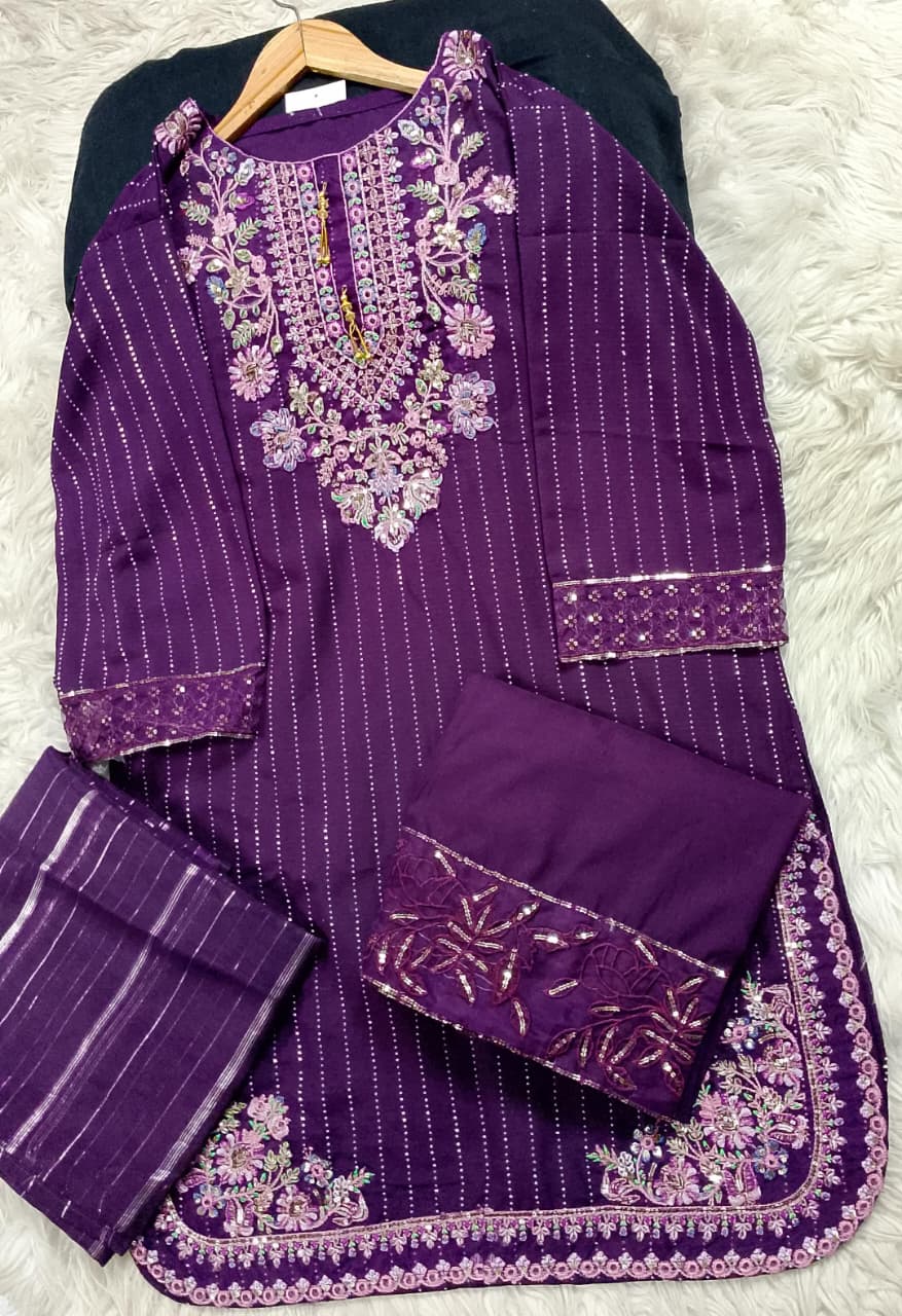 3 PIECE - EMBROIDERED LAWN SUIT