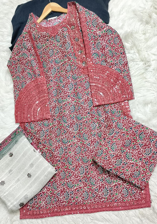 3 PIECE - EMBROIDERED LAWN SUIT