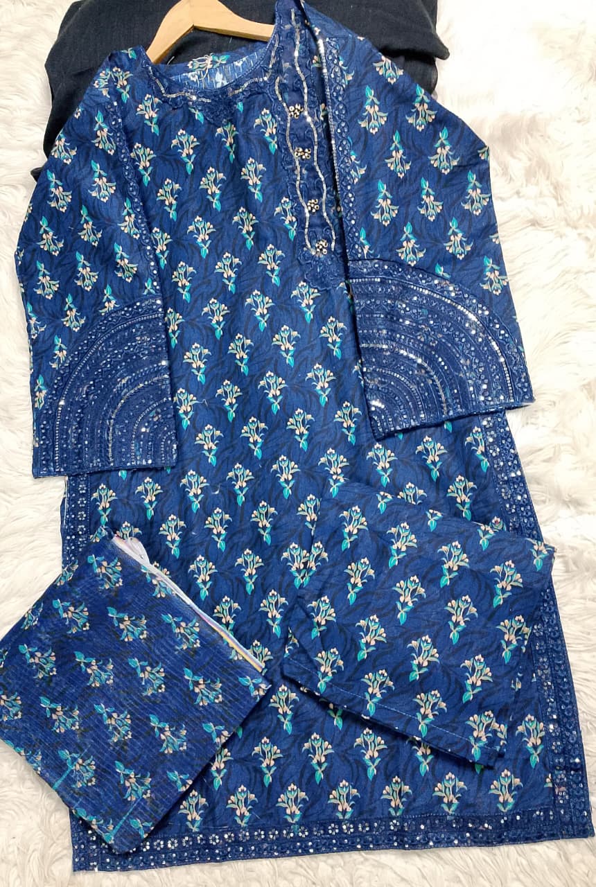 3 PIECE - EMBROIDERED LAWN SUIT