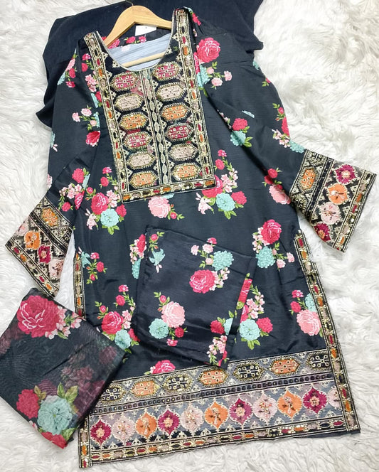 3 PIECE - EMBROIDERED LAWN SUIT