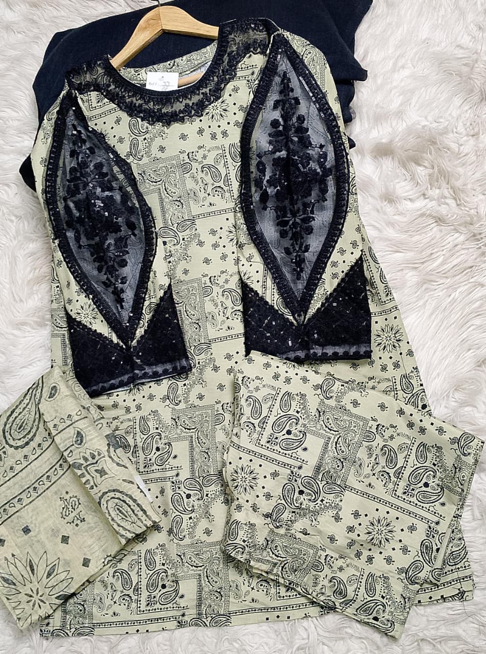 3 PIECE - EMBROIDERED LAWN SUIT