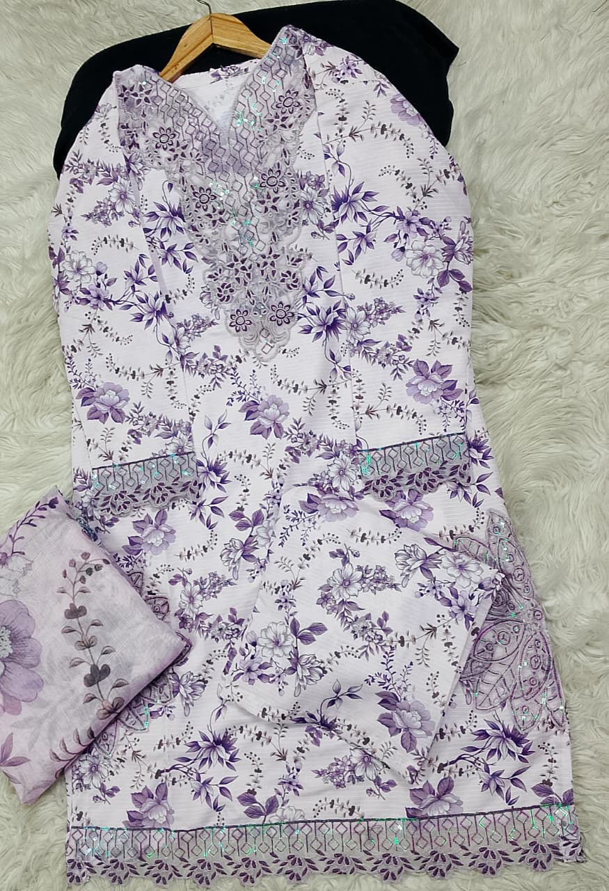 3 PIECE - EMBROIDERED LAWN SUIT