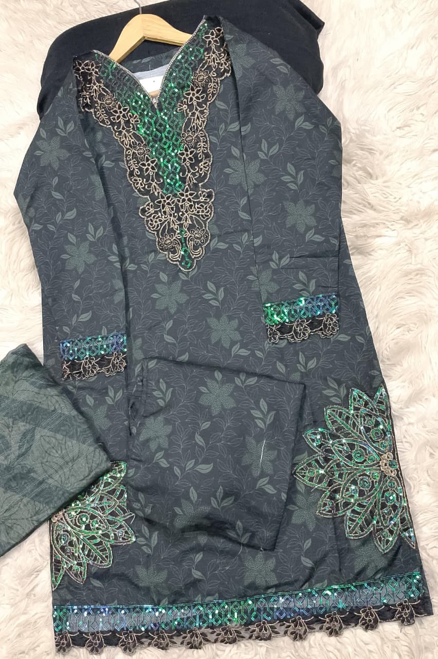 3 PIECE - EMBROIDERED LAWN SUIT