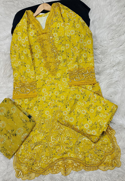 3 PIECE - EMBROIDERED LAWN SUIT