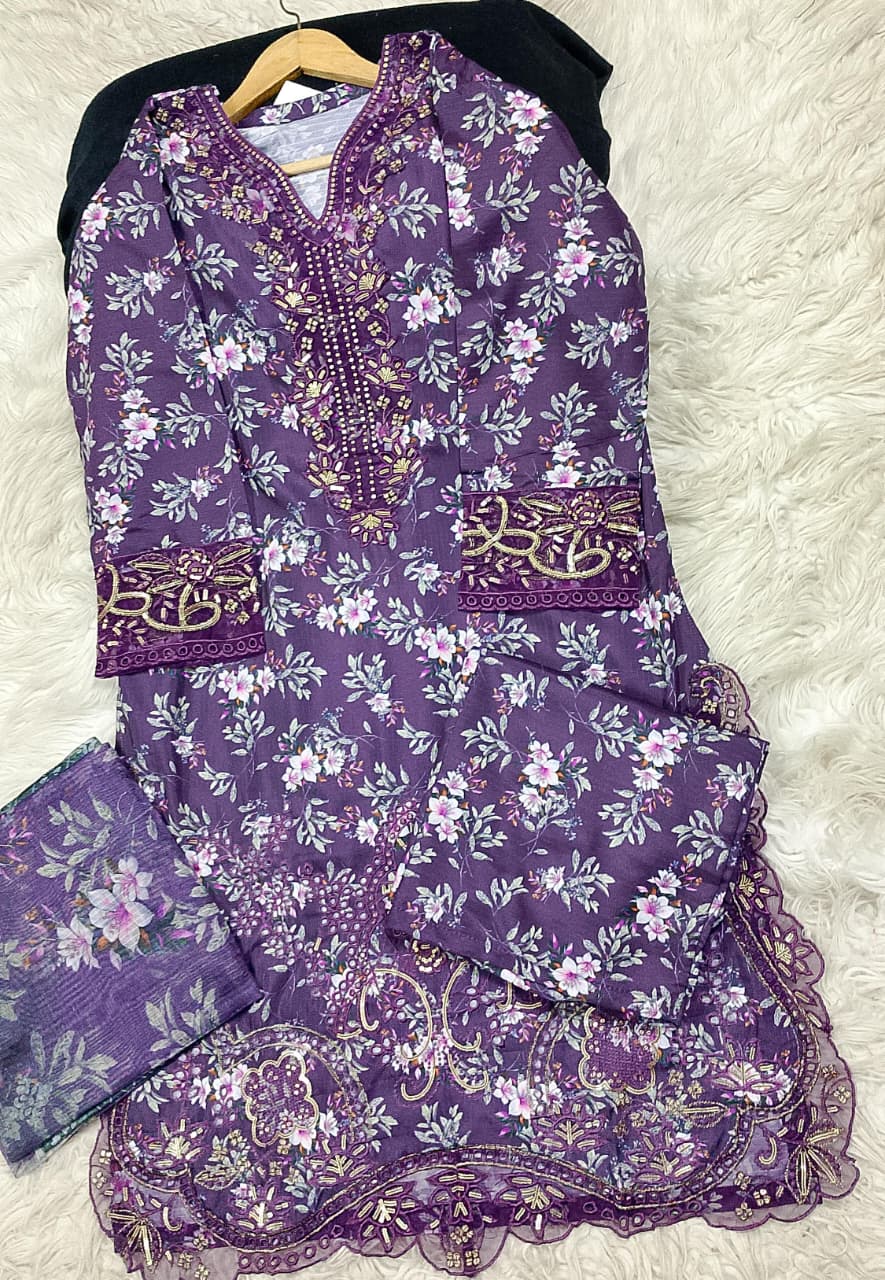 3 PIECE - EMBROIDERED LAWN SUIT