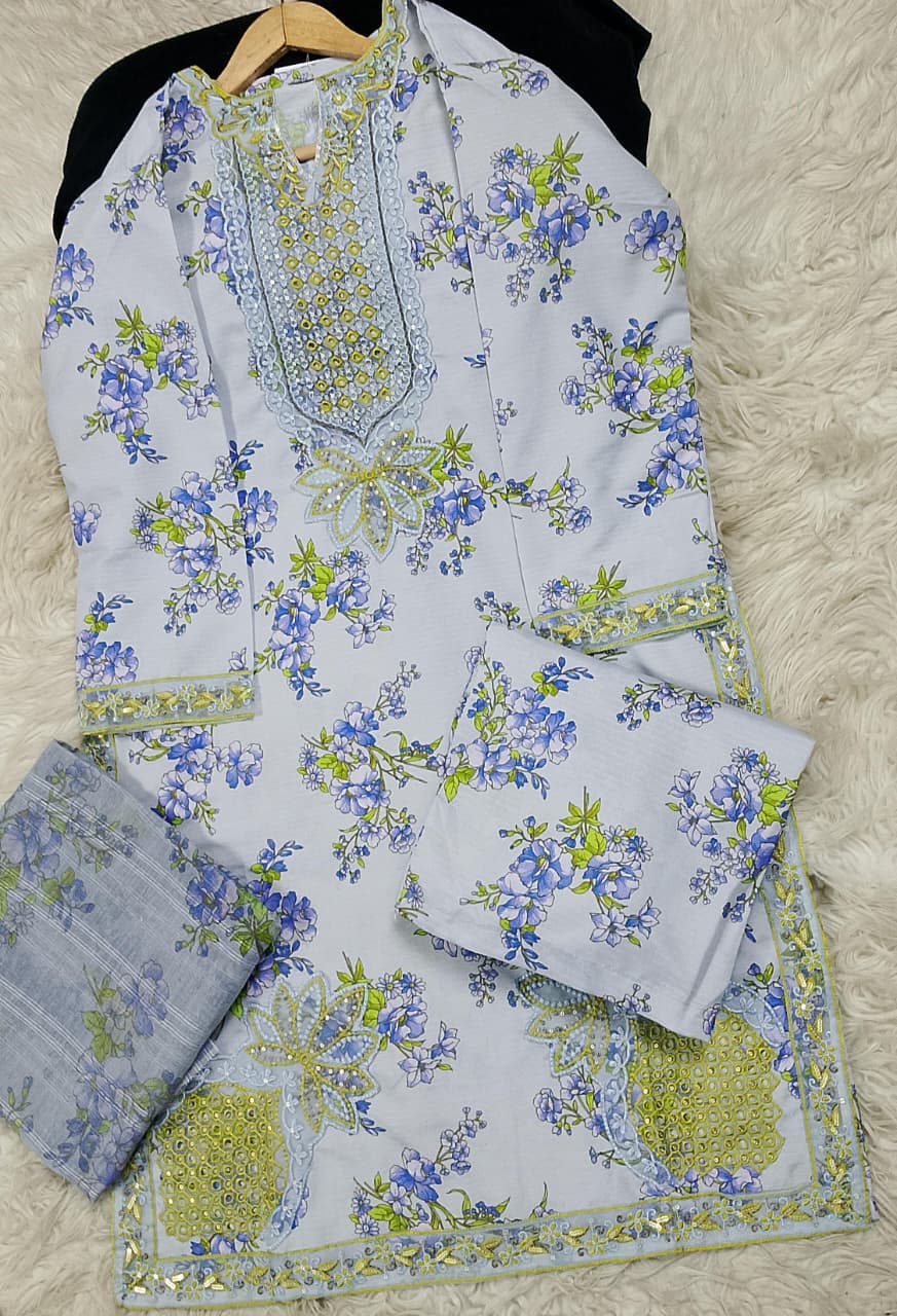 3 PIECE - EMBROIDERED LAWN SUIT