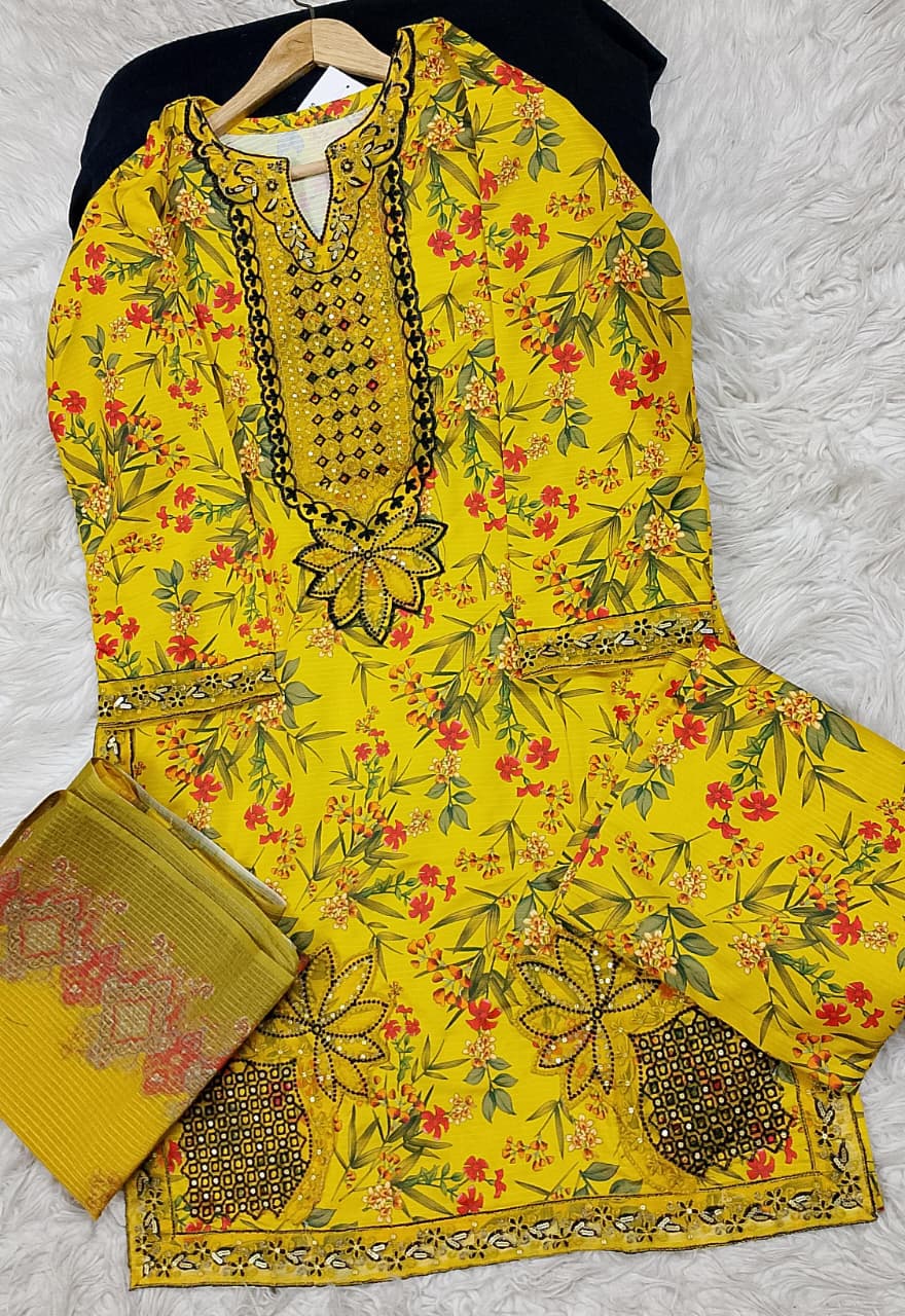 3 PIECE - EMBROIDERED LAWN SUIT
