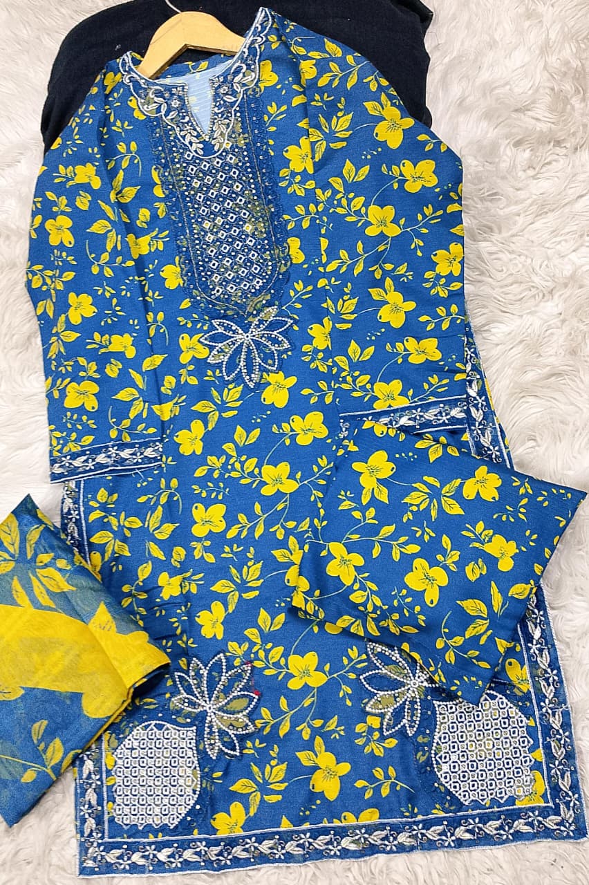 3 PIECE - EMBROIDERED LAWN SUIT