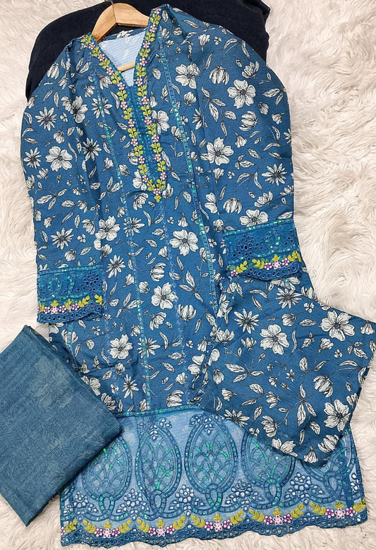 3 PIECE - EMBROIDERED LAWN SUIT