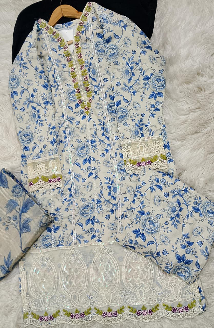 3 PIECE - EMBROIDERED LAWN SUIT
