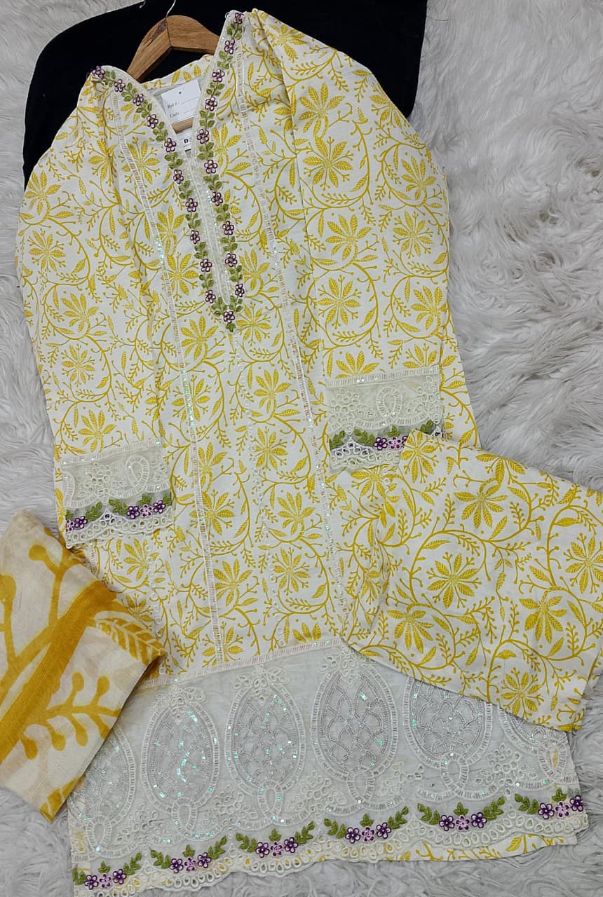 3 PIECE - EMBROIDERED LAWN SUIT