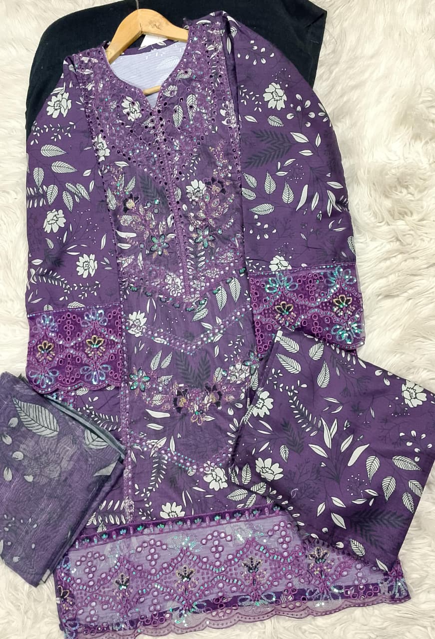 3 PIECE - EMBROIDERED LAWN SUIT