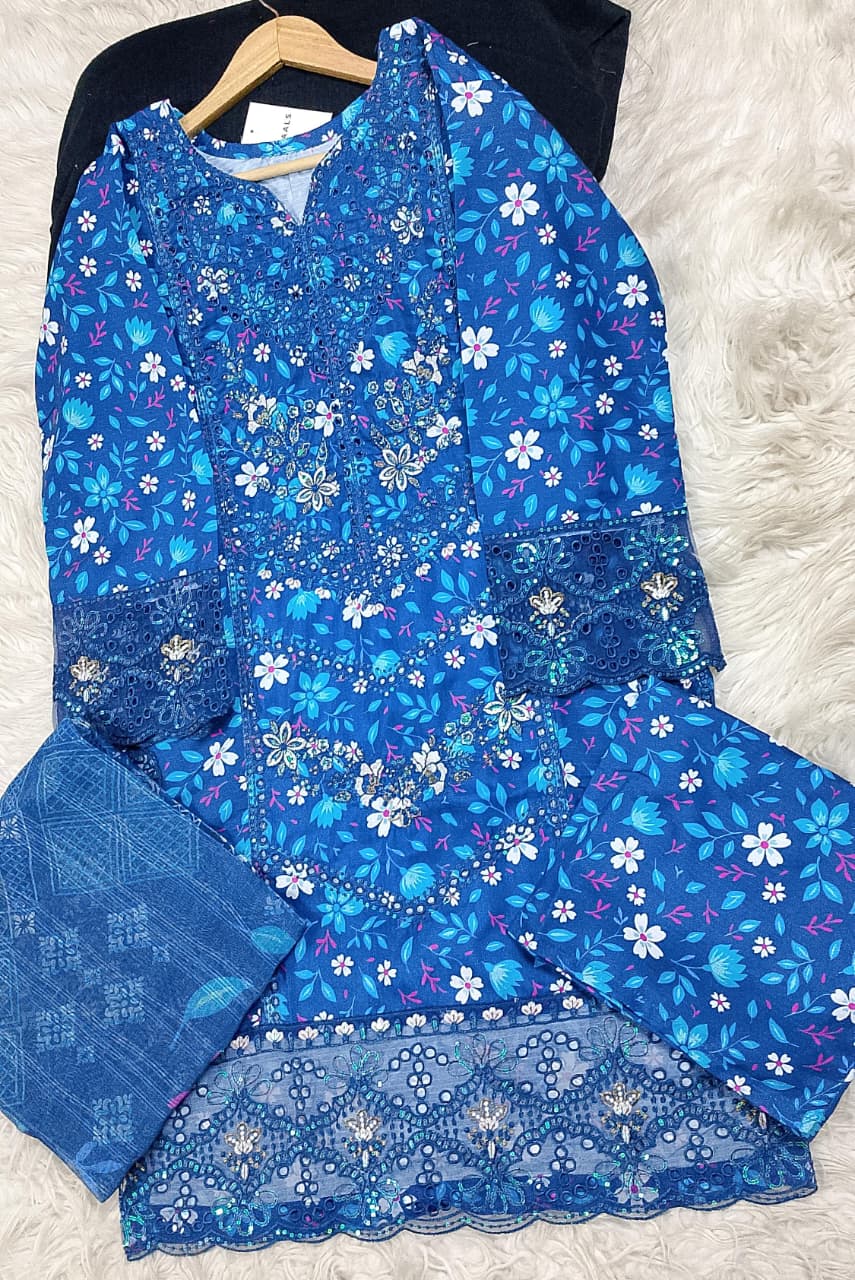 3 PIECE - EMBROIDERED LAWN SUIT