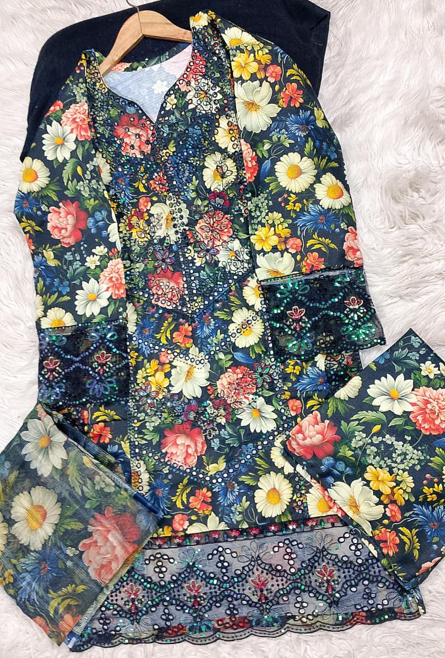 3 PIECE - EMBROIDERED LAWN SUIT