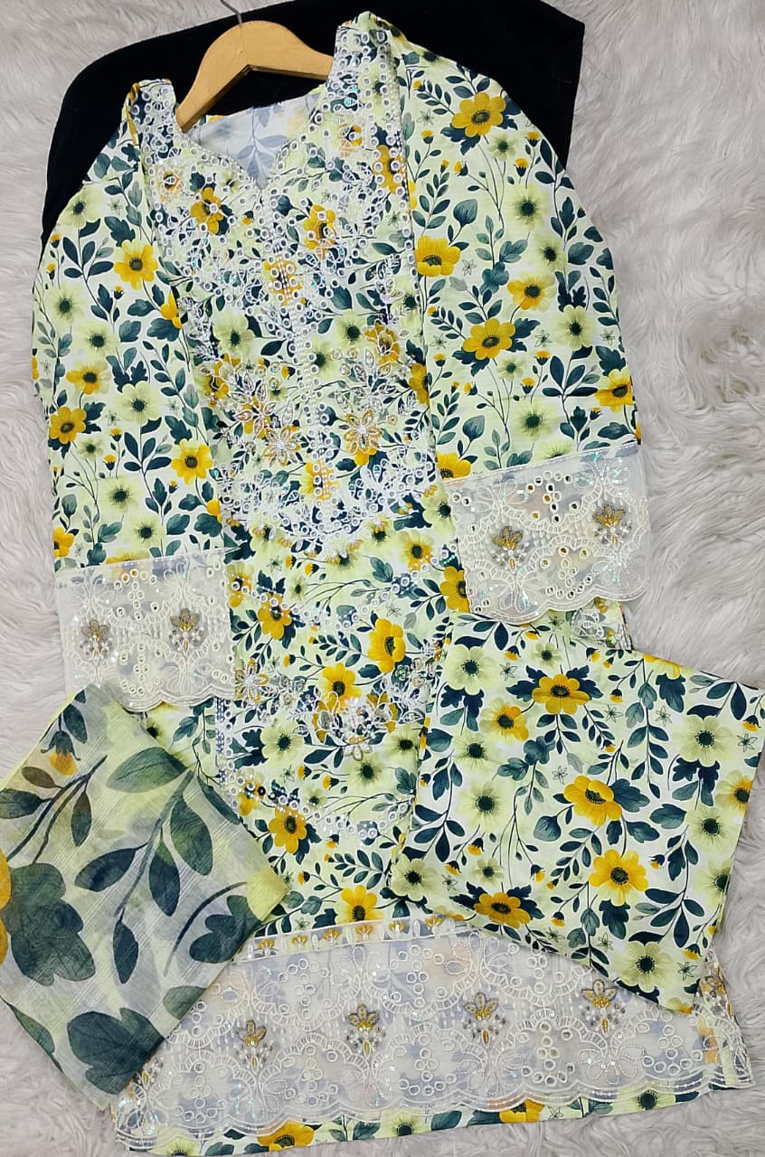 3 PIECE - EMBROIDERED LAWN SUIT