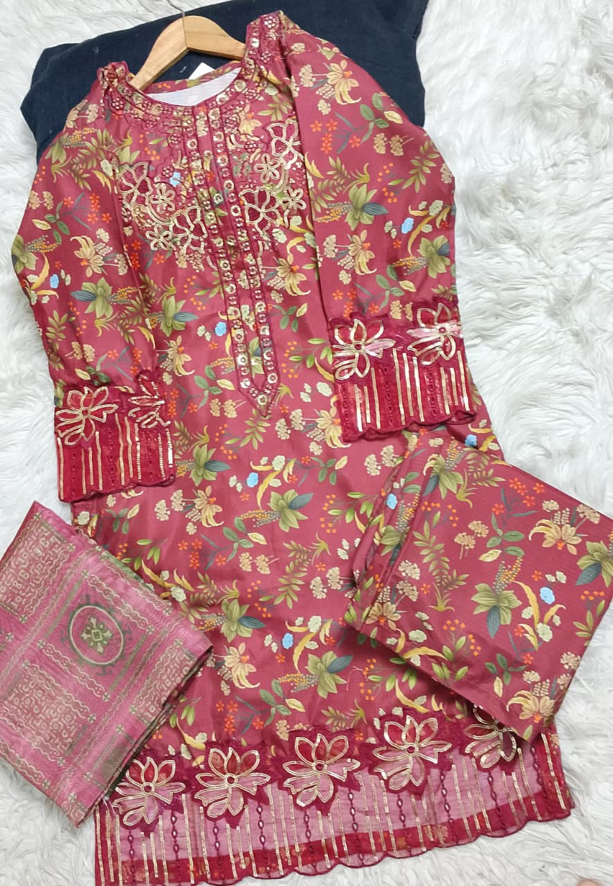 3 PIECE - EMBROIDERED LAWN SUIT