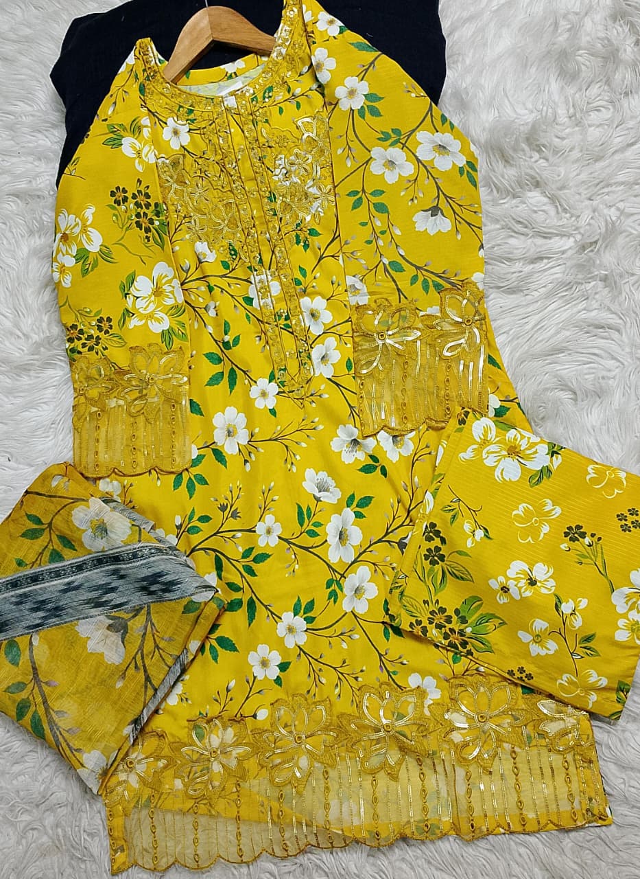 3 PIECE - EMBROIDERED LAWN SUIT