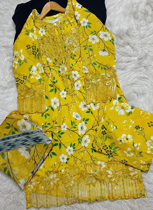 3 PIECE - EMBROIDERED LAWN SUIT