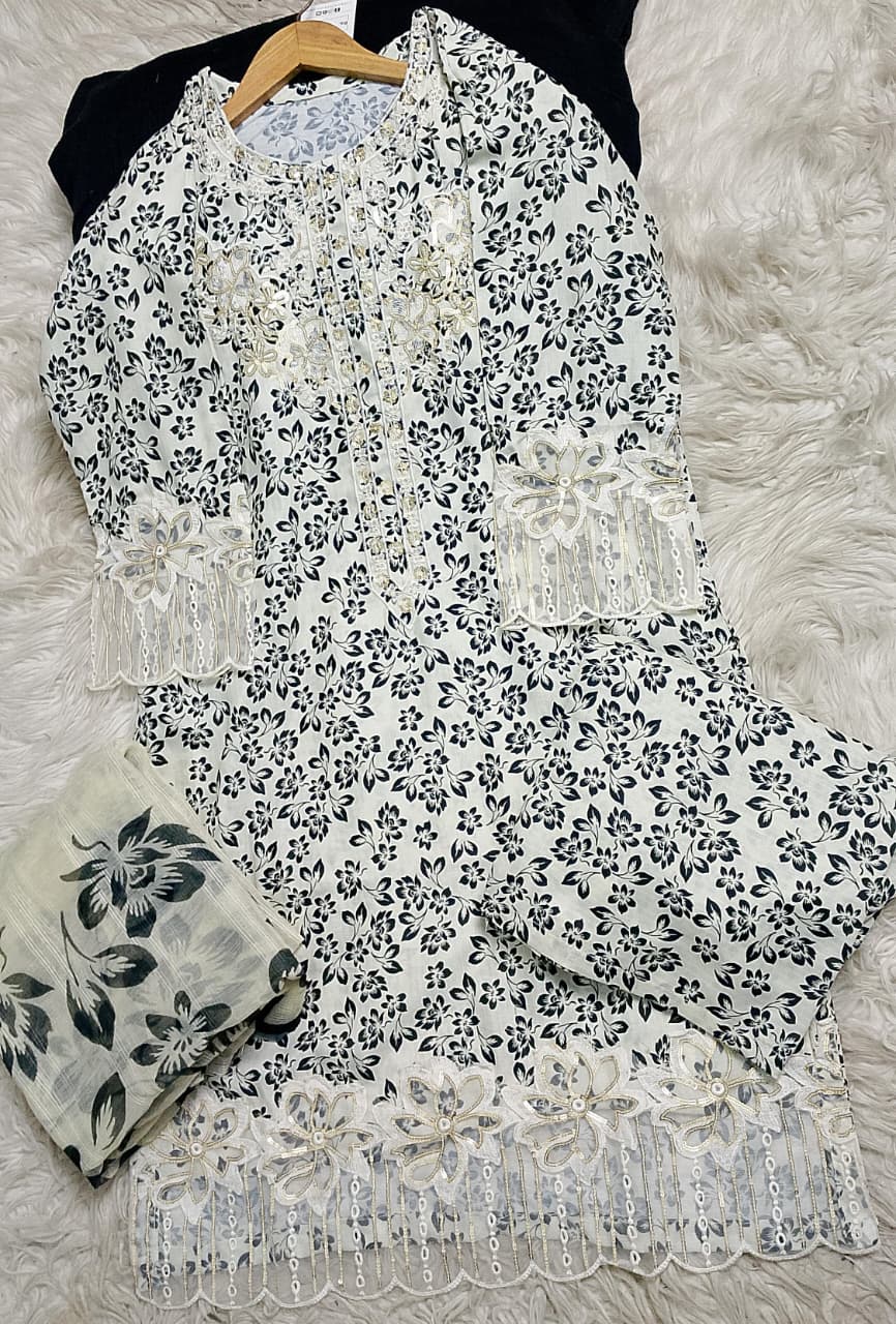 3 PIECE - EMBROIDERED LAWN SUIT