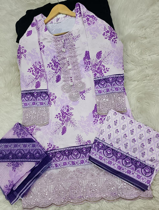 3 PIECE - EMBROIDERED LAWN SUIT