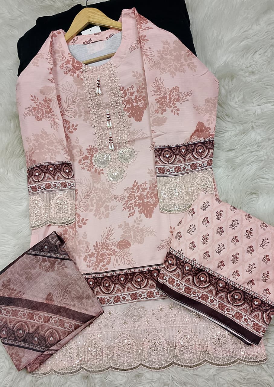 3 PIECE - EMBROIDERED LAWN SUIT