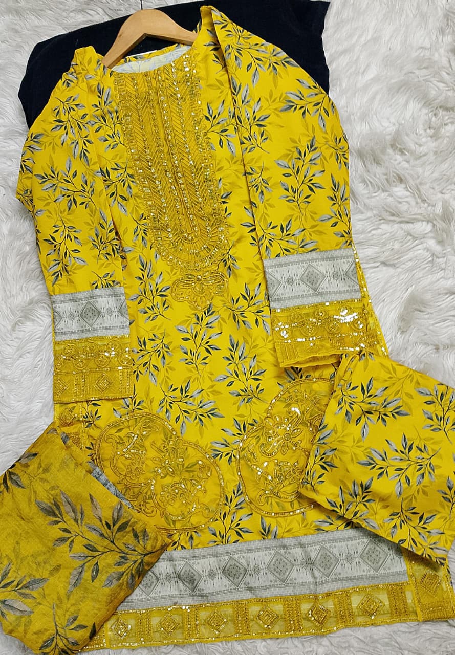 3 PIECE - EMBROIDERED LAWN SUIT