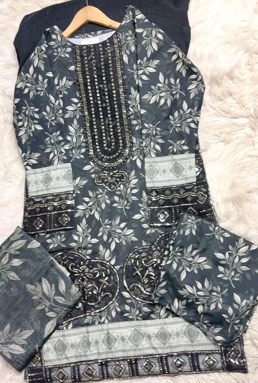 3 PIECE - EMBROIDERED LAWN SUIT