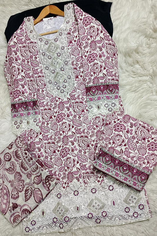 3 PIECE - EMBROIDERED LAWN SUIT