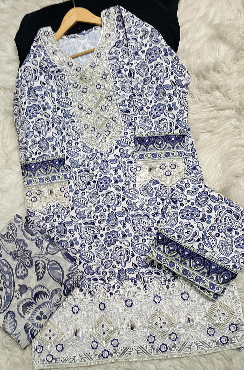 3 PIECE - EMBROIDERED LAWN SUIT