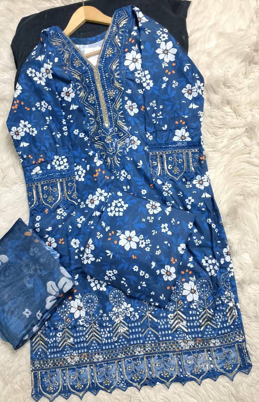 3 PIECE - EMBROIDERED LAWN SUIT