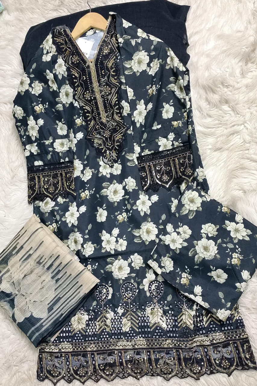 3 PIECE - EMBROIDERED LAWN SUIT