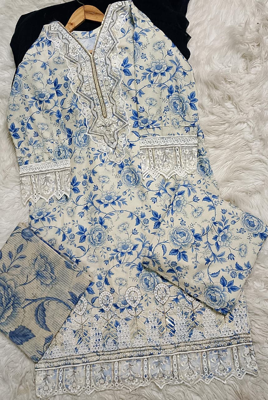 3 PIECE - EMBROIDERED LAWN SUIT