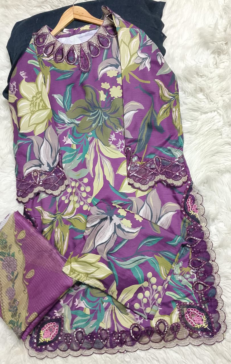 3 PIECE - EMBROIDERED LAWN SUIT