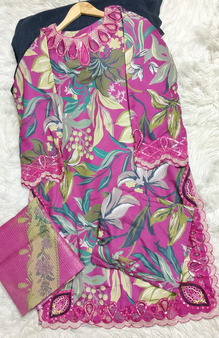 3 PIECE - EMBROIDERED LAWN SUIT