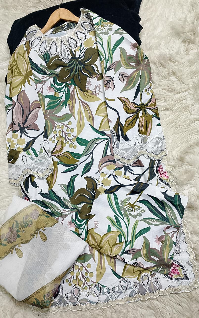 3 PIECE - EMBROIDERED LAWN SUIT