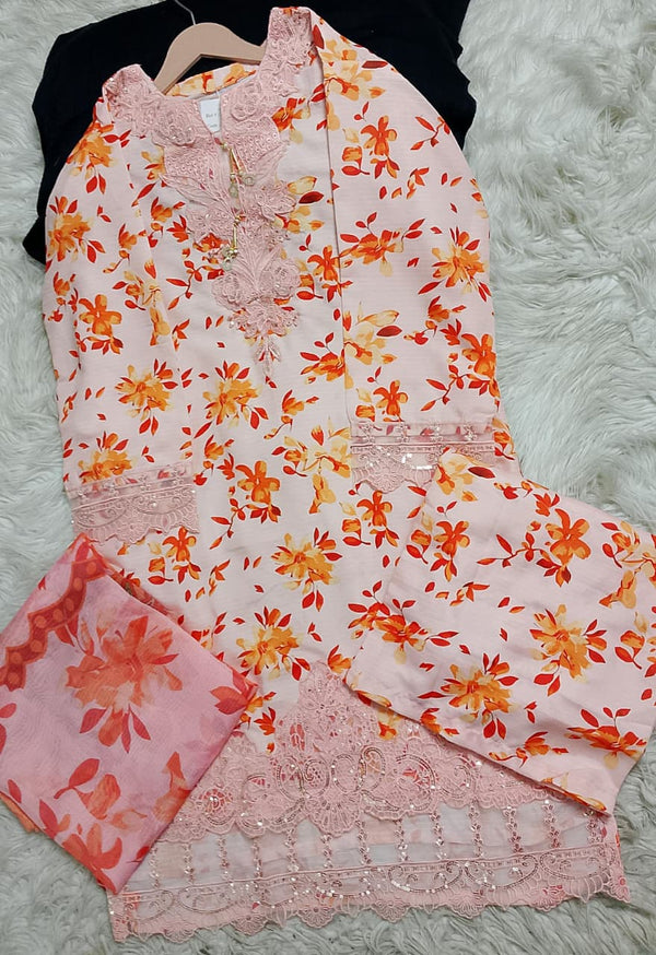 3 PIECE - EMBROIDERED LAWN SUIT