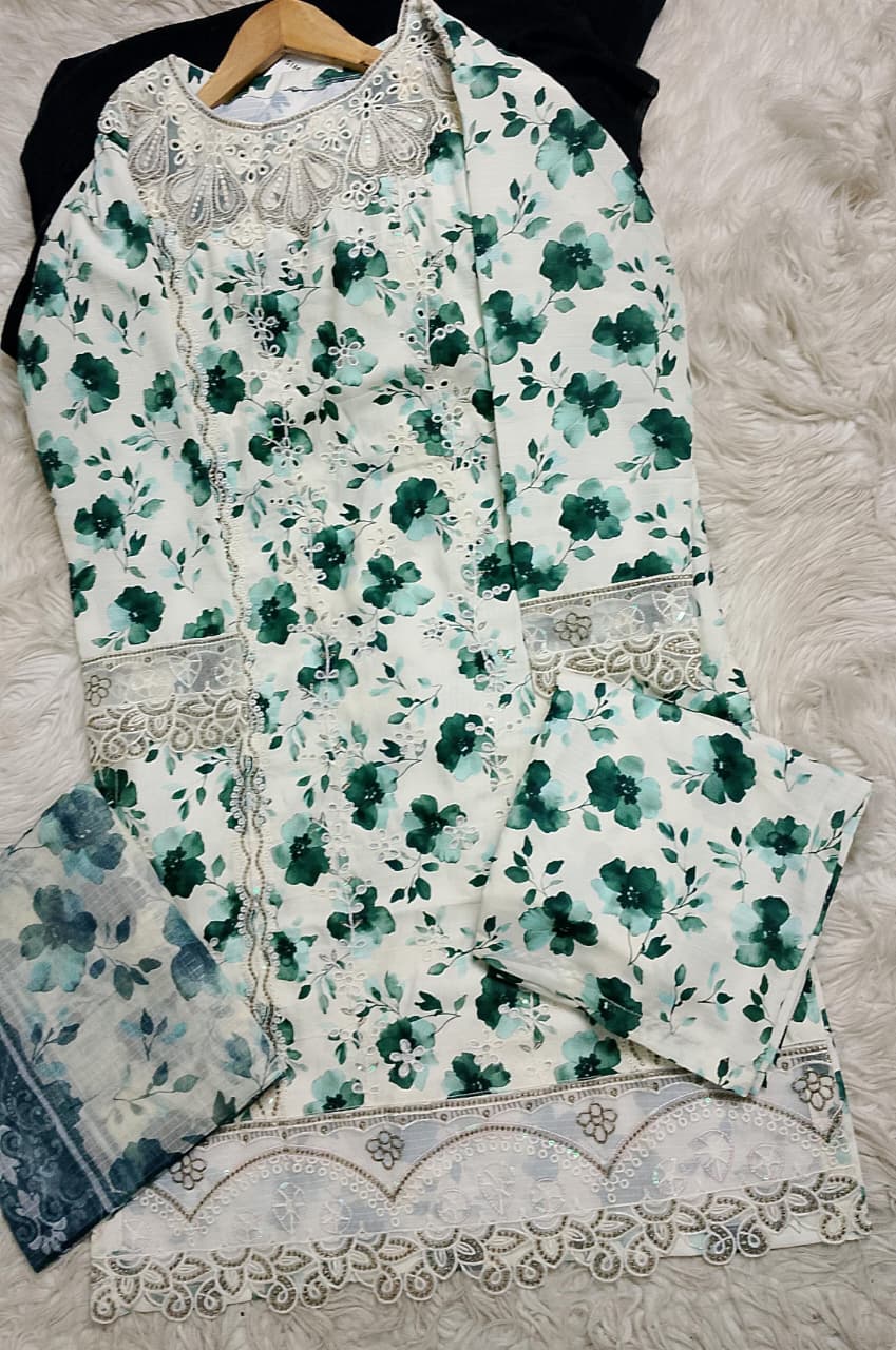3 PIECE - EMBROIDERED LAWN SUIT