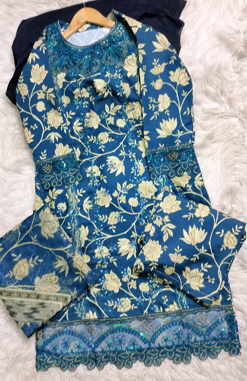 3 PIECE - EMBROIDERED LAWN SUIT