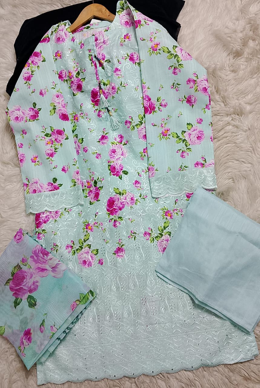 3 PIECE - EMBROIDERED LAWN SUIT