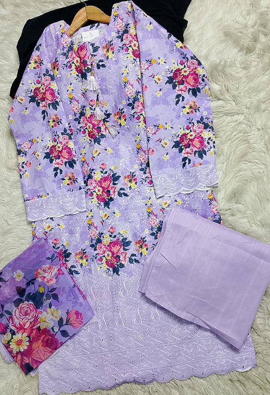 3 PIECE - EMBROIDERED LAWN SUIT