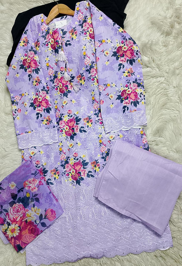 3 PIECE - EMBROIDERED LAWN SUIT