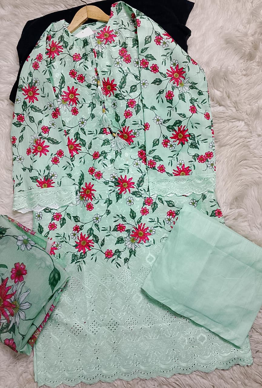 3 PIECE - EMBROIDERED LAWN SUIT