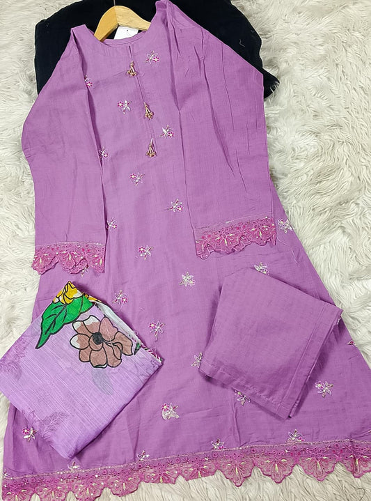 3 PIECE - EMBROIDERED LAWN SUIT