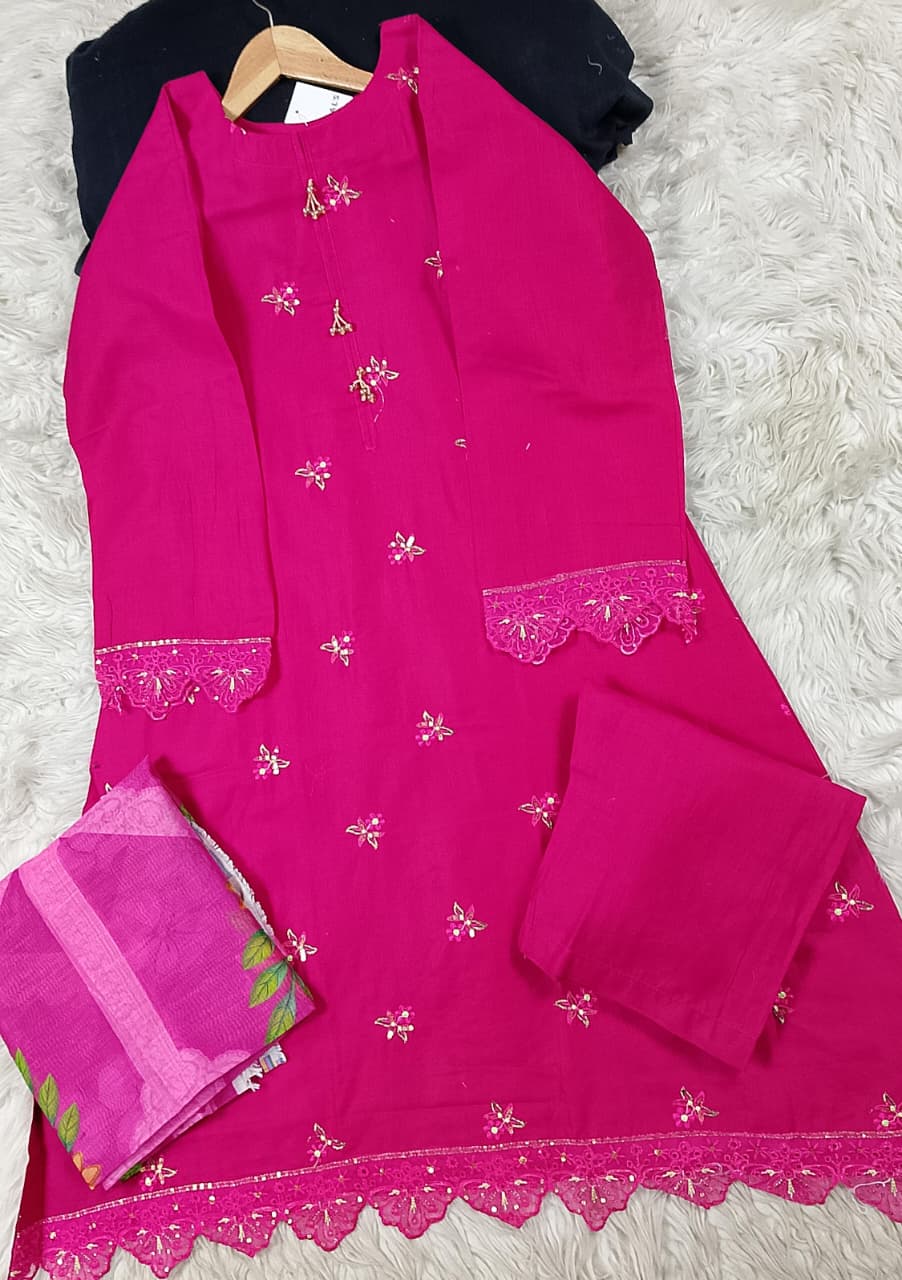 3 PIECE - EMBROIDERED LAWN SUIT