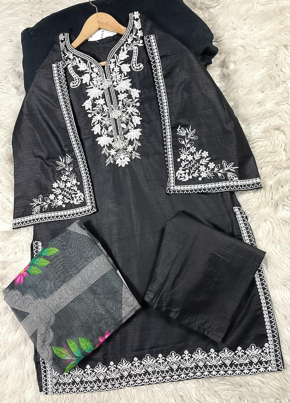3 PIECE - EMBROIDERED LAWN SUIT
