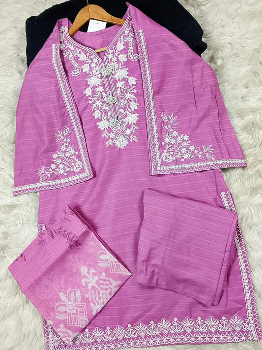 3 PIECE - EMBROIDERED LAWN SUIT