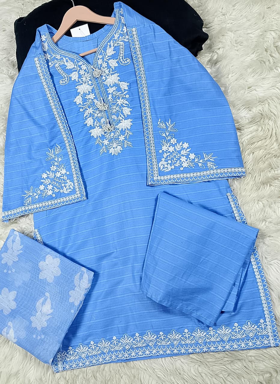 3 PIECE - EMBROIDERED LAWN SUIT