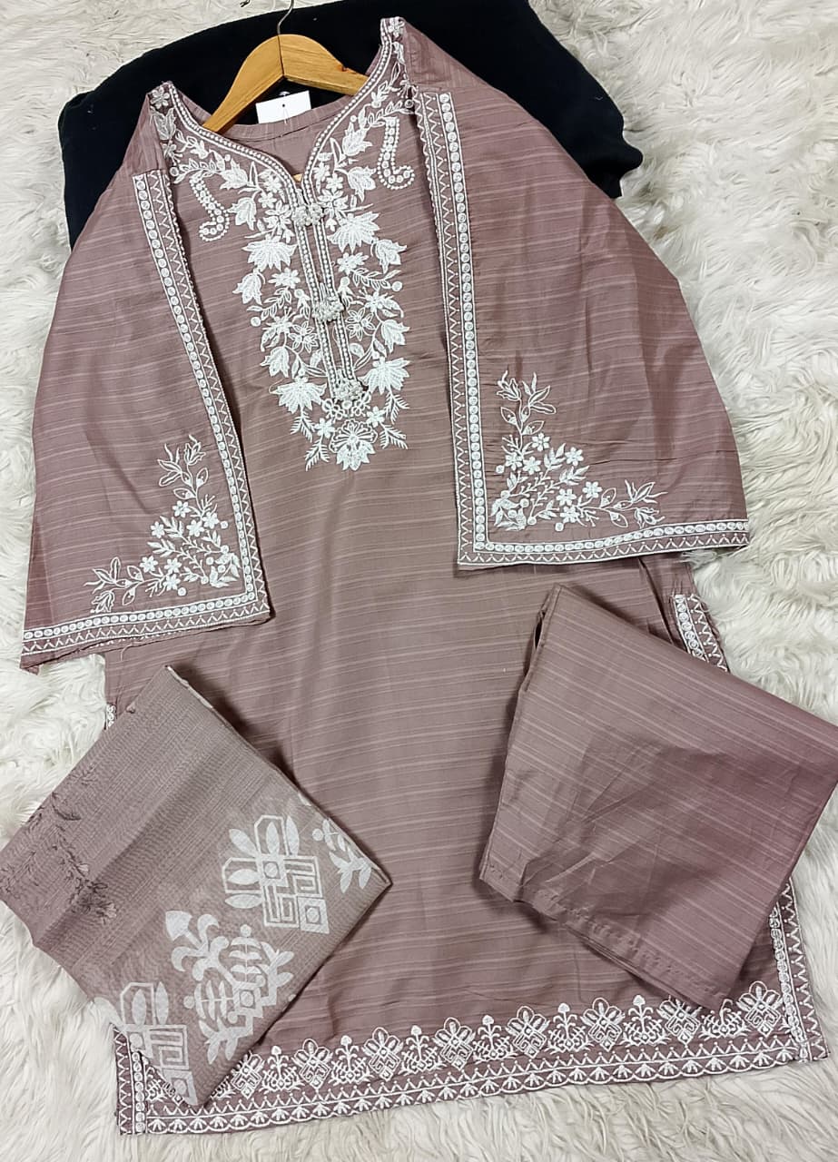 3 PIECE - EMBROIDERED LAWN SUIT