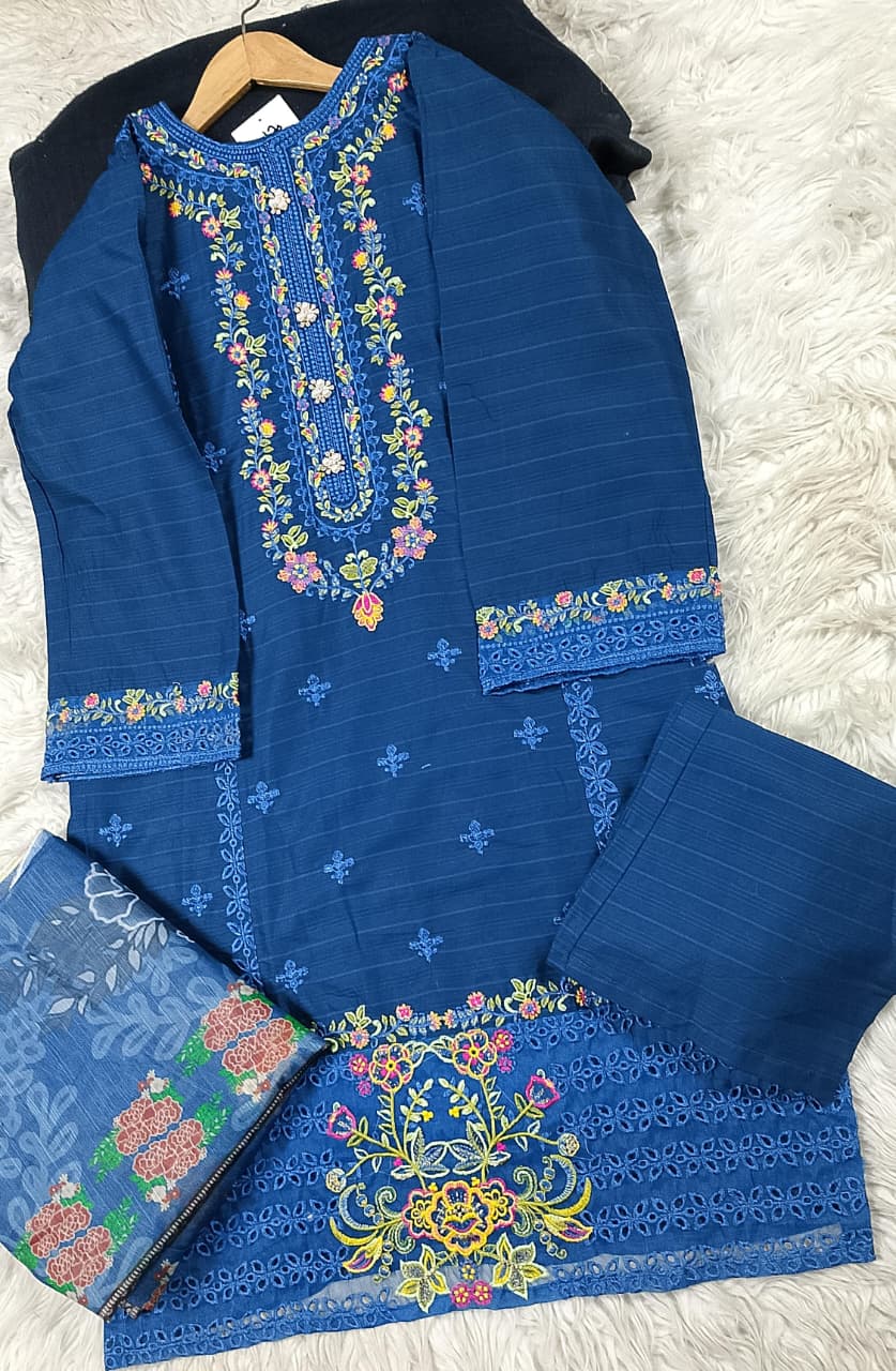 3 PIECE - EMBROIDERED LAWN SUIT